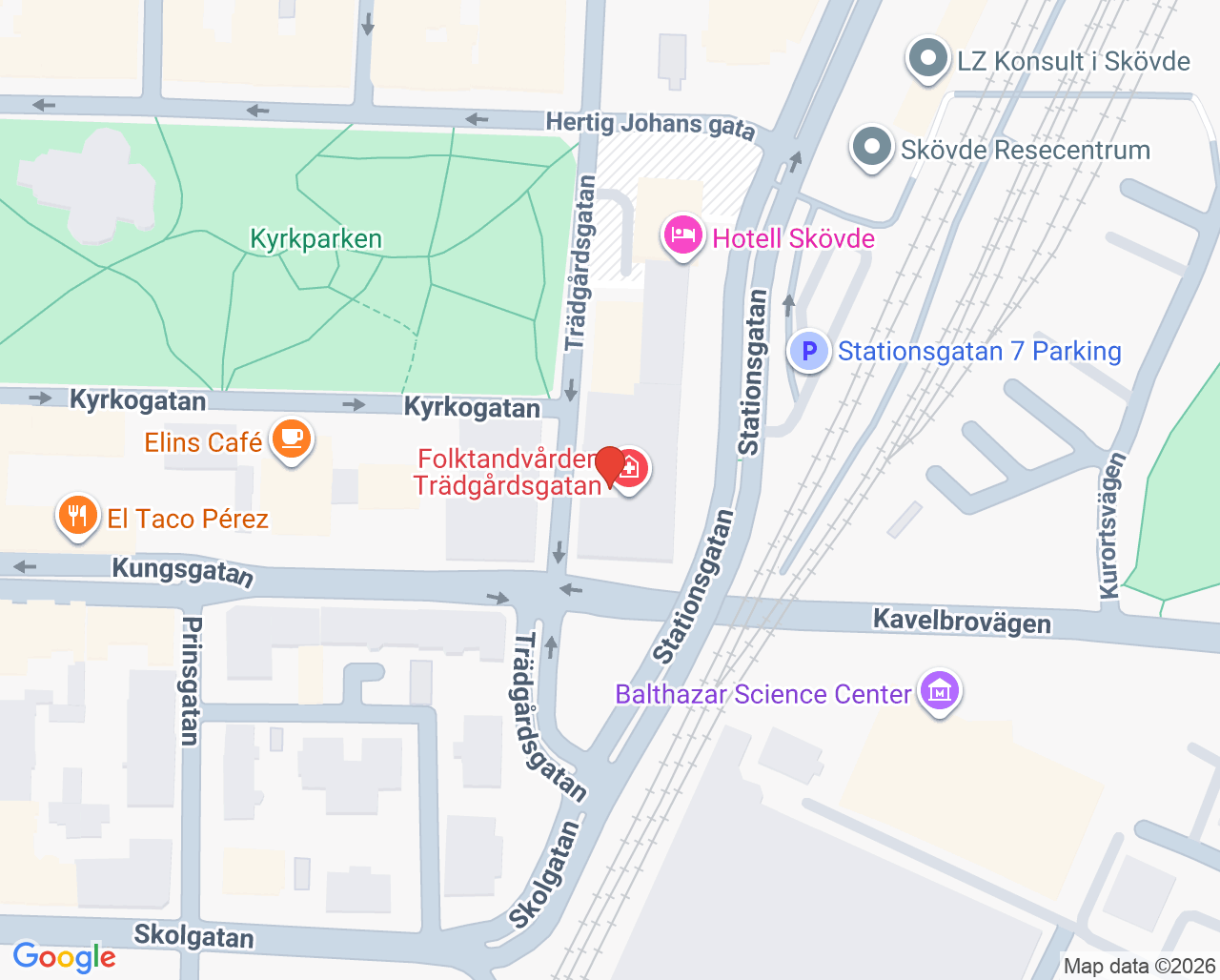 Karta till Specialistkliniken för ortodonti Skövde, Skövde