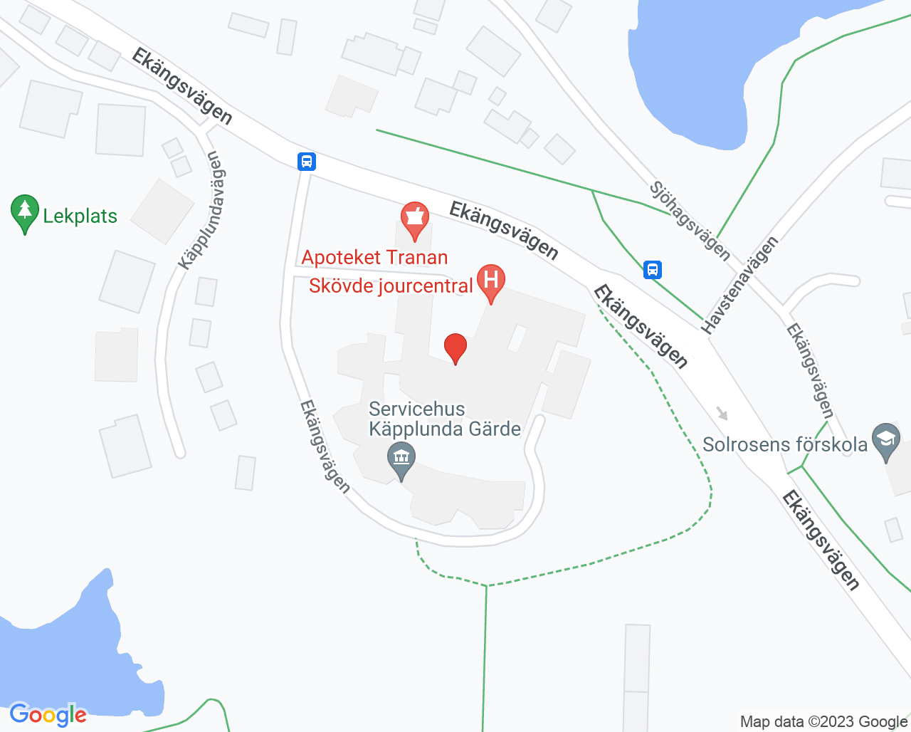Karta till Närhälsan Norrmalm barnavårdscentral, Skövde
