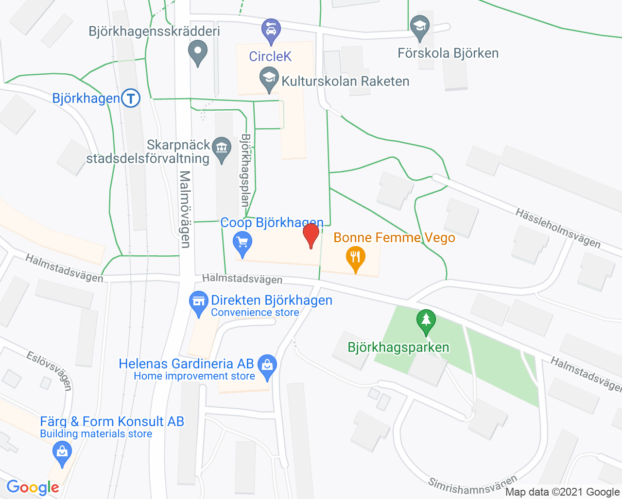 Karta till Mama Mia Björkhagen BVC