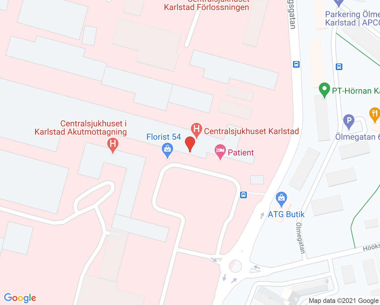 Karta till Cystoskopimottagningen Karlstad