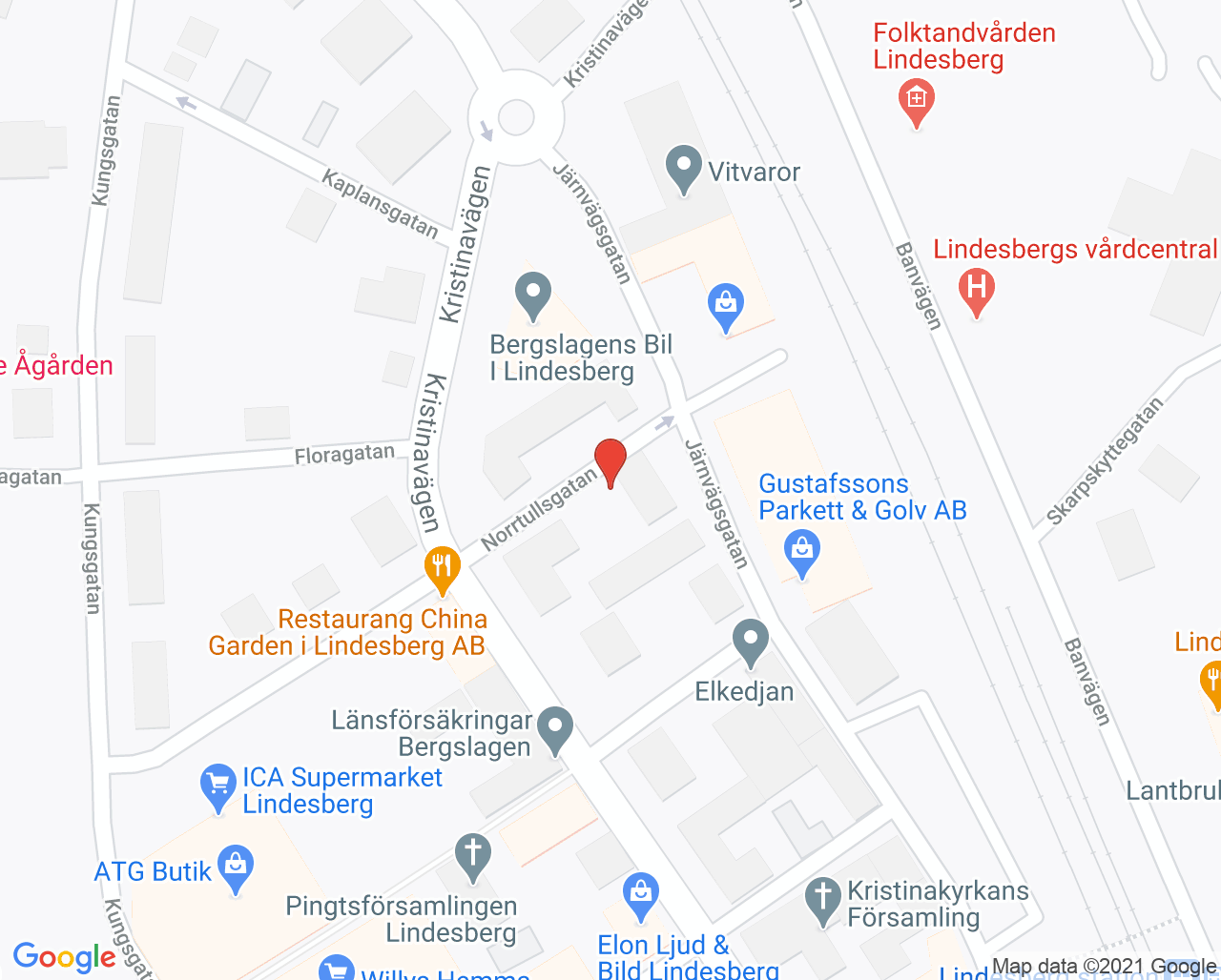 Karta till Linde Tandläkarpraktik, Lindesberg