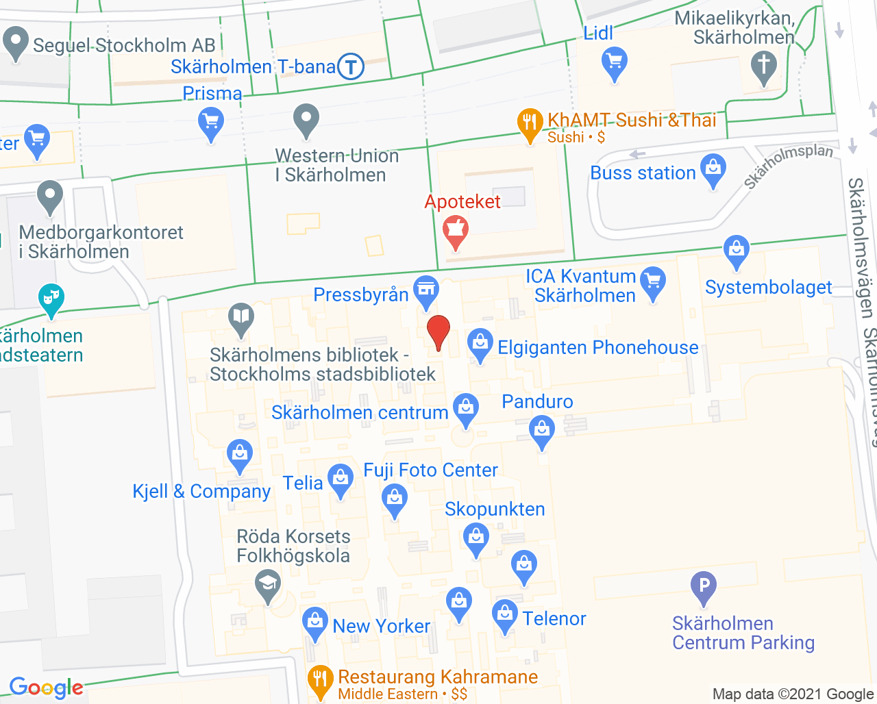 Karta till Tandea Skärholmen