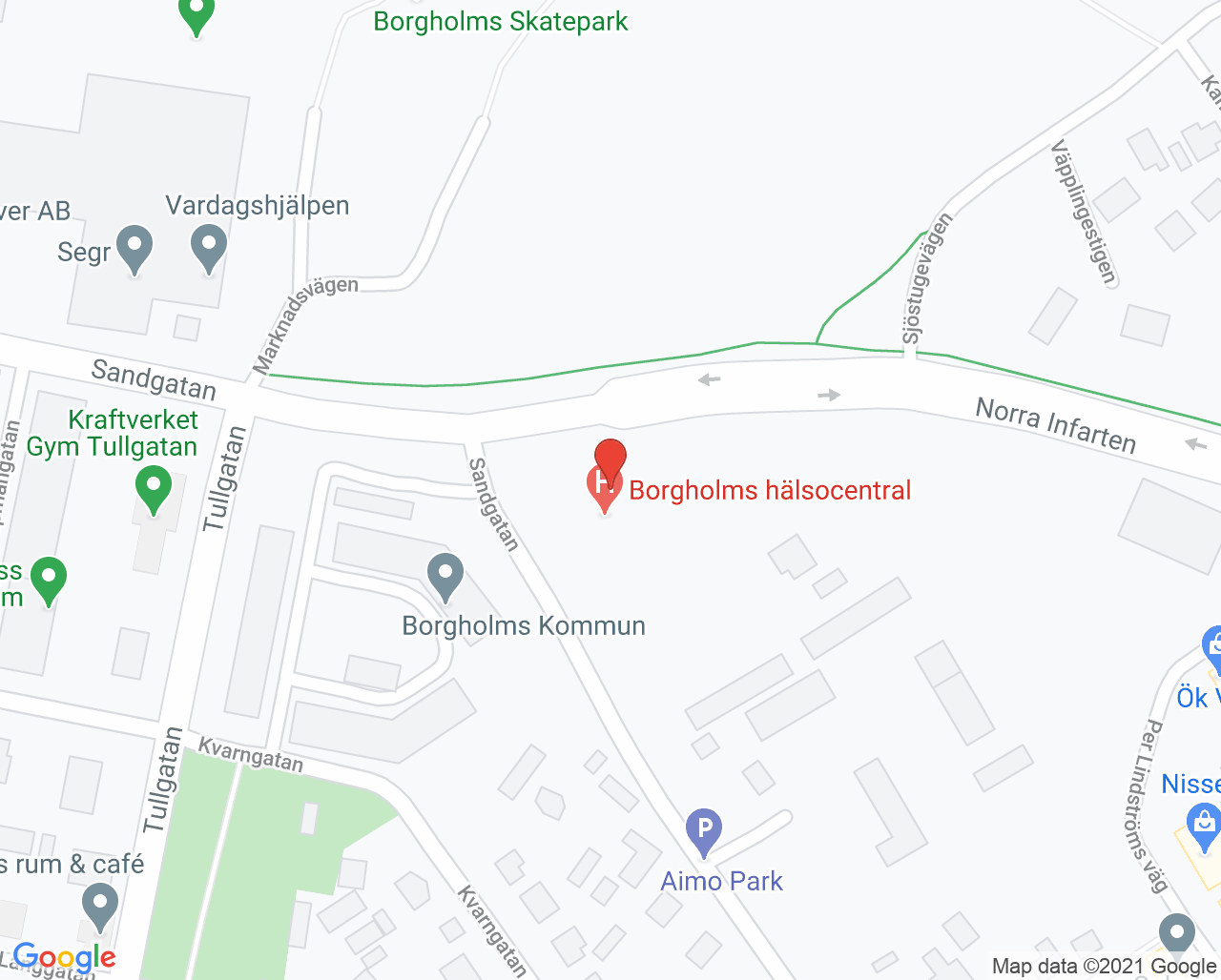 Karta till Psykisk hälsa Borgholms hälsocentral