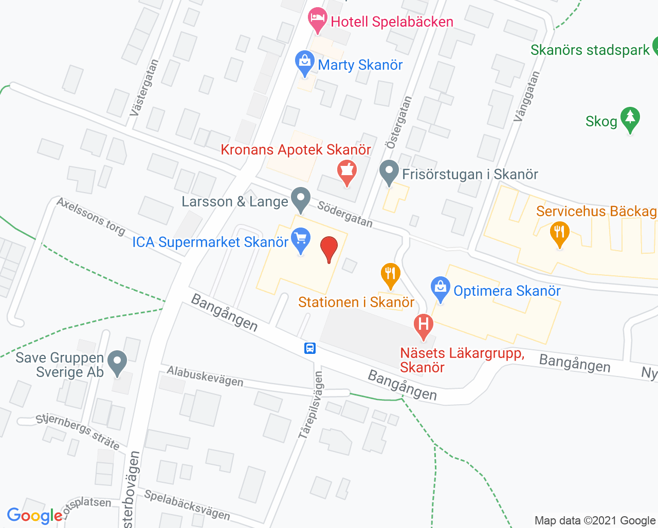 Karta till Skanör, Folktandvården Skåne AB