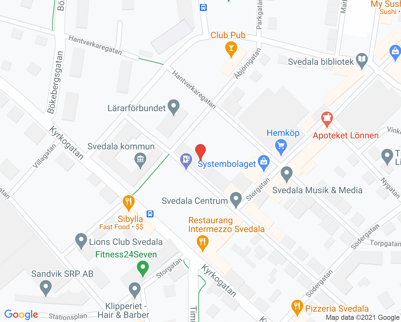 Karta till Edhens tandvård, Svedala