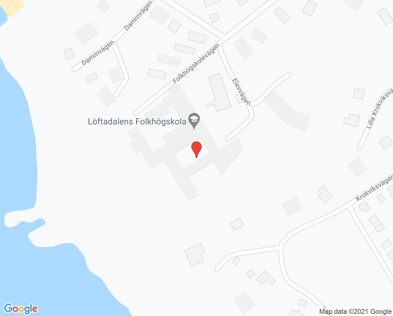 Karta till Löftadalens folkhögskola undervisning, Åsa