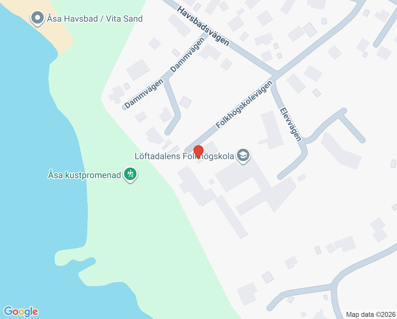 Karta till Löftadalens folkhögskola skolledning, Åsa