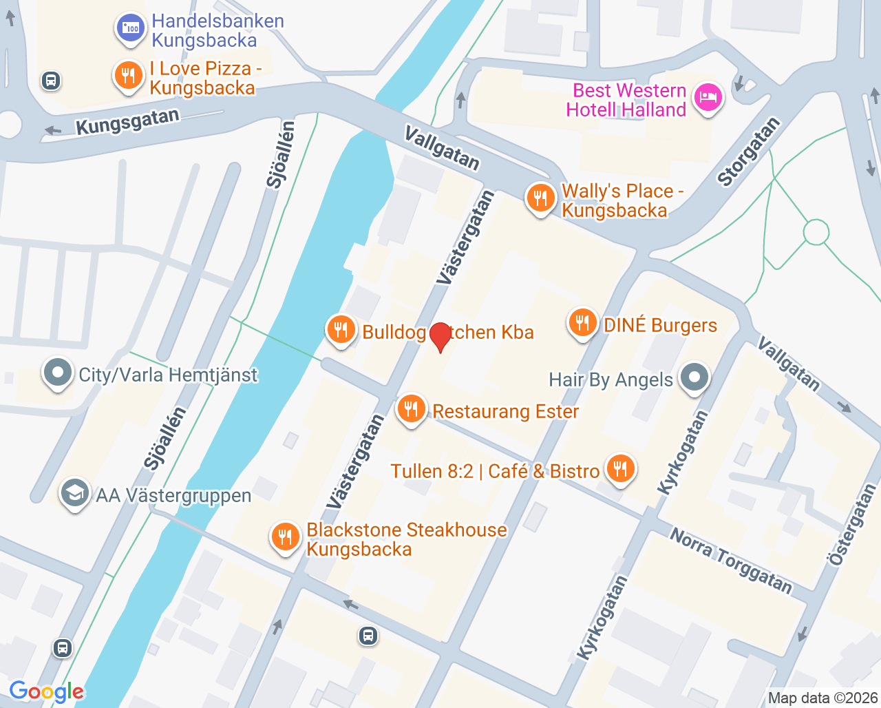 Karta till Qurasyn Ögonklinik, Kungsbacka
