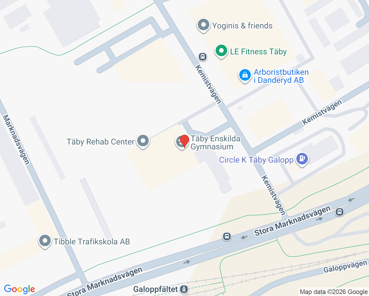 Karta till Täby Rehab Center - Ljunggren Fysioterapi Spec fysioterapi