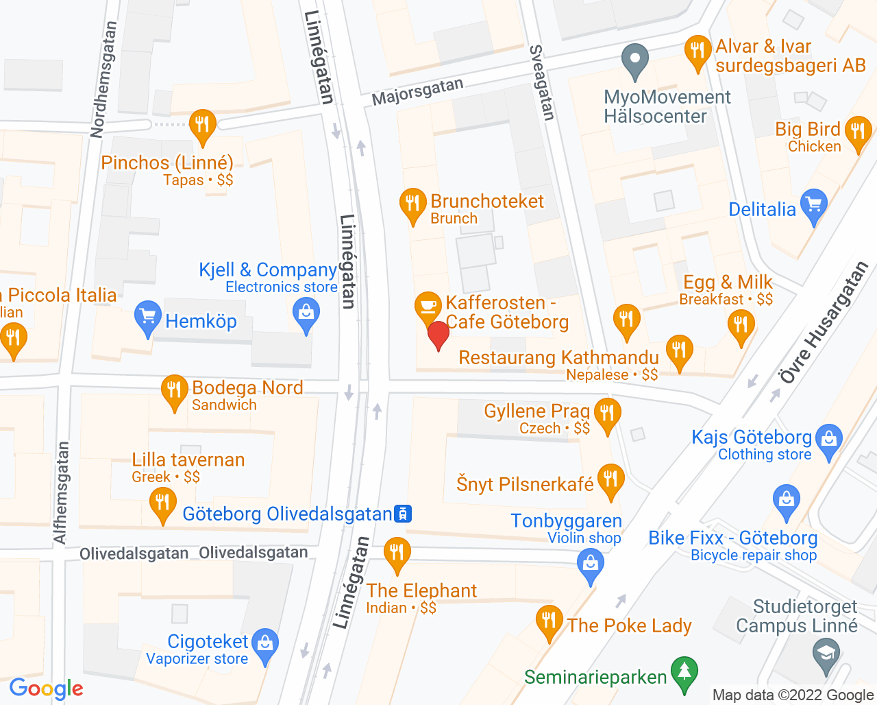 Karta till Olivedalstandläkarna, Göteborg