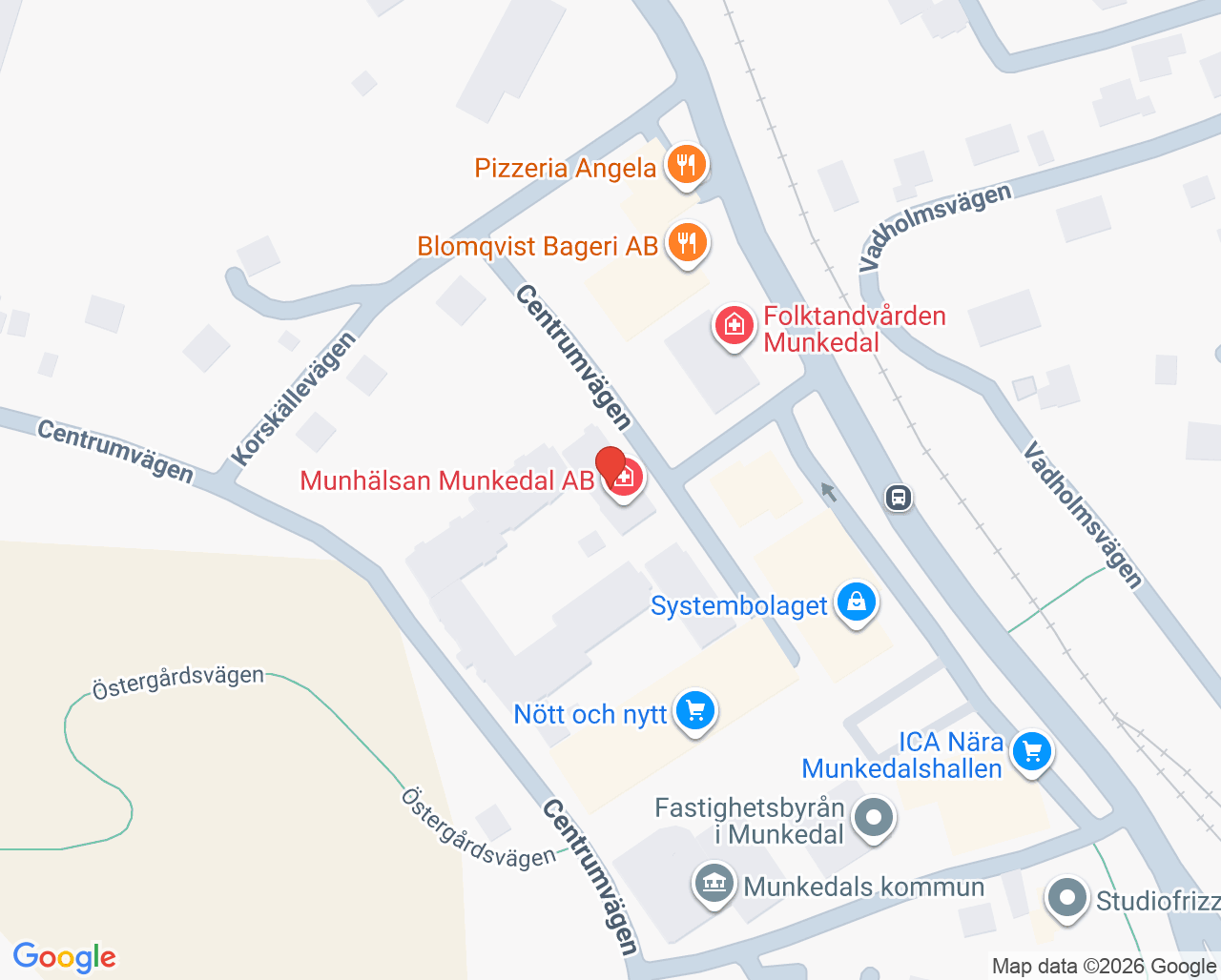 Karta till Munhälsan Munkedal AB, Munkedal