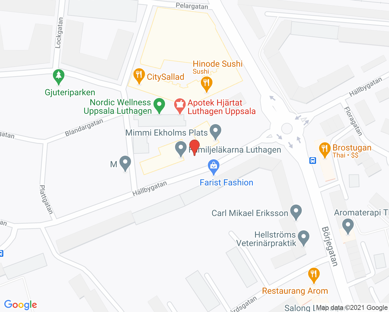 Karta till Distriktsläkare Familjeläkarna Luthagen, Uppsala