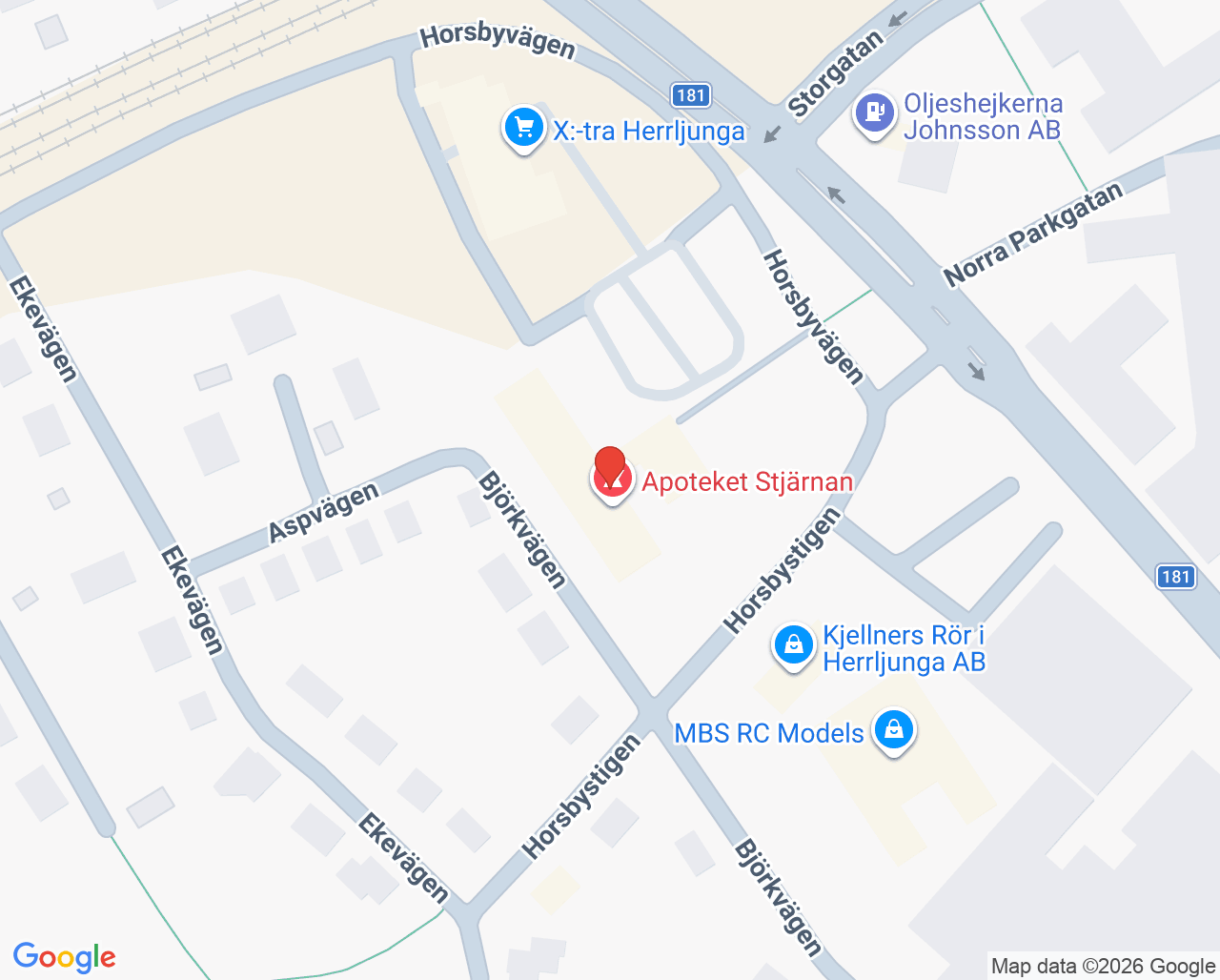Karta till Närhälsan Herrljunga vårdcentral, Herrljunga