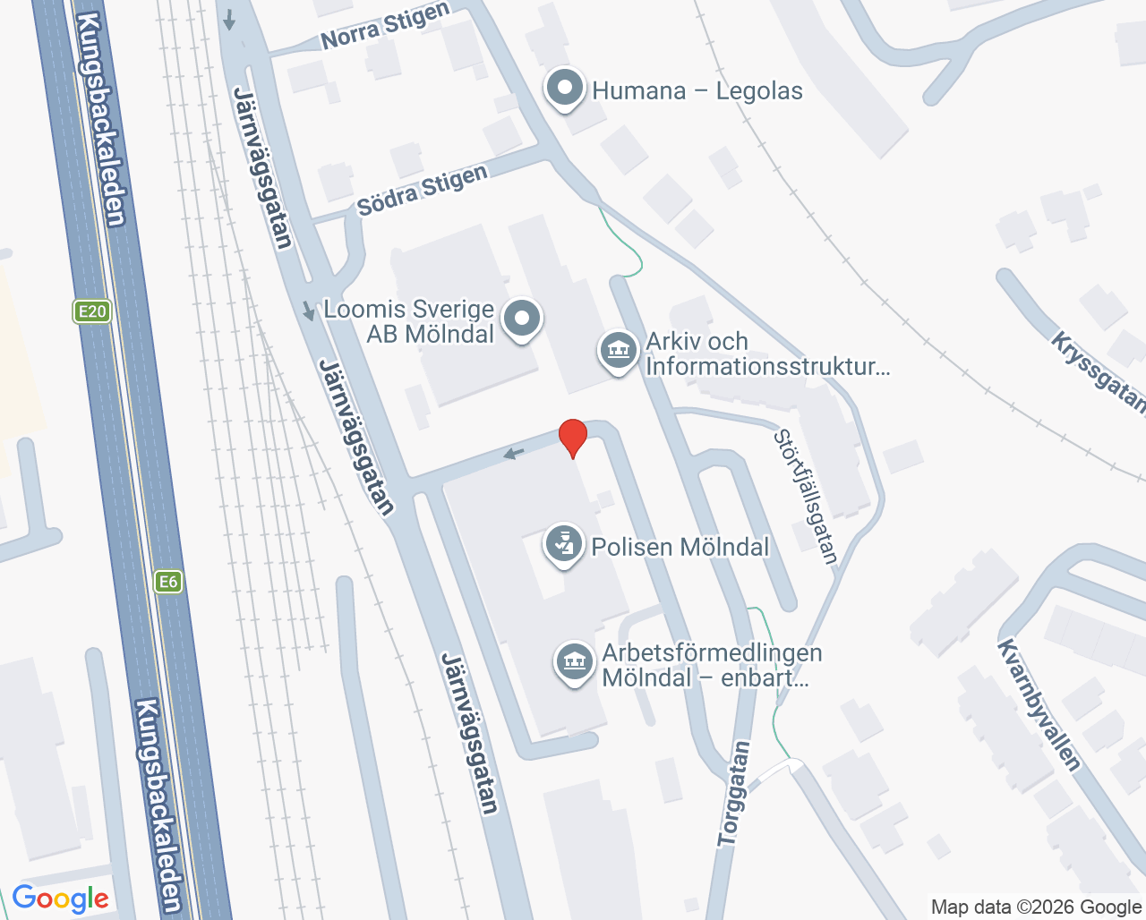 Karta till Arkiv och informationsstruktur, Mölndal
