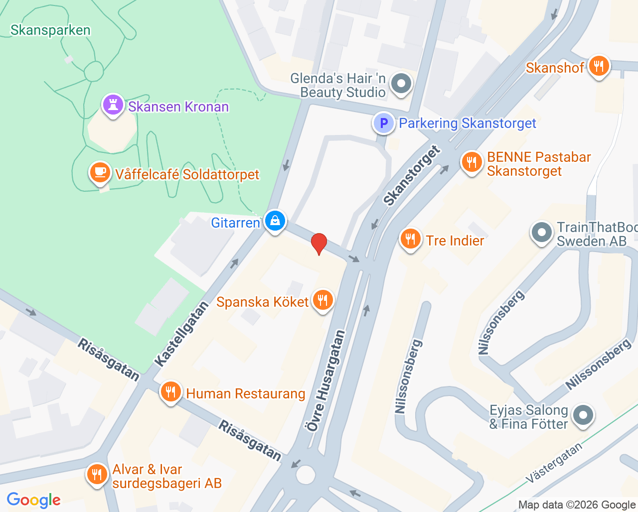 Karta till Tandläkare Lennart Lundin, Göteborg