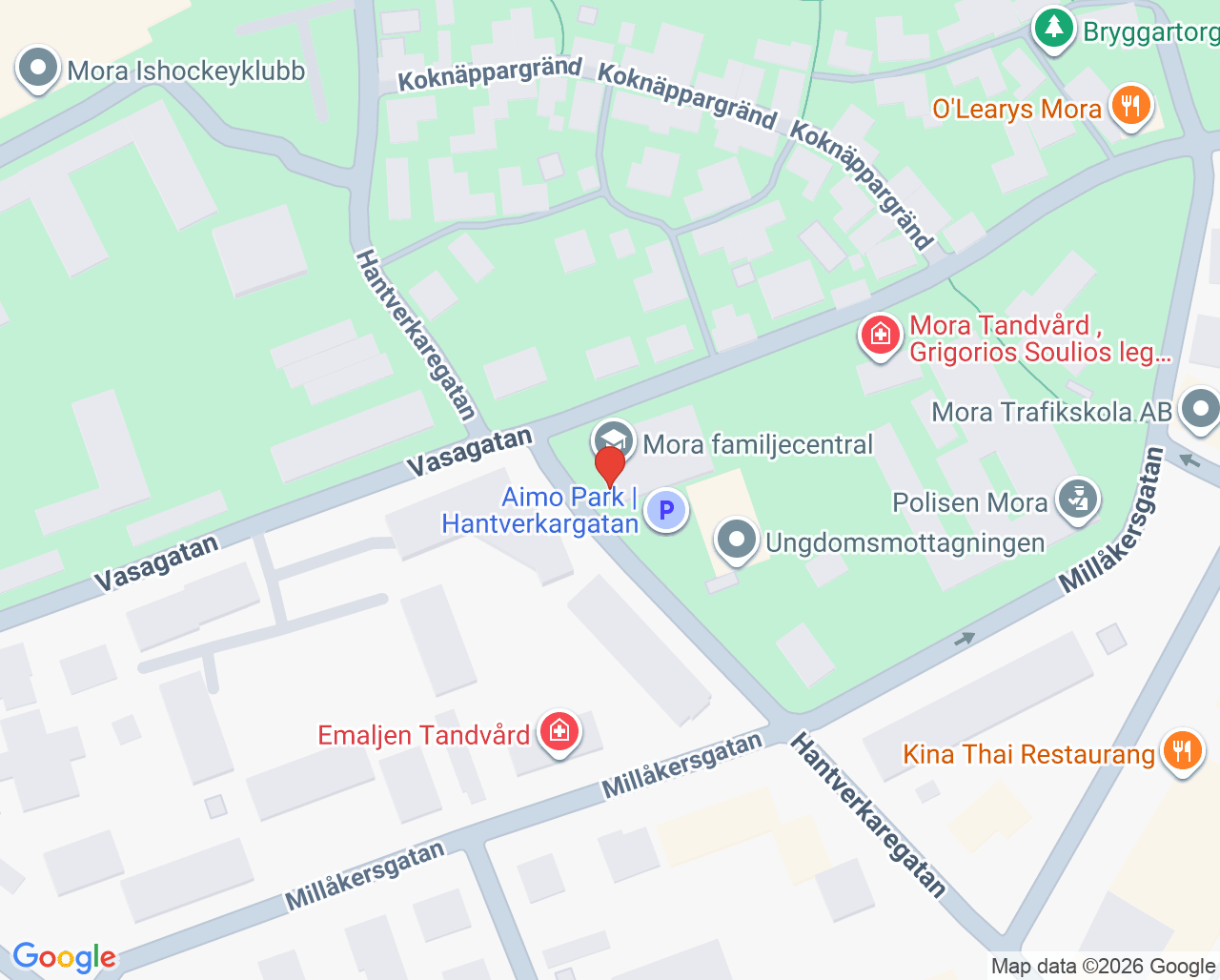 Karta till Ungdomsmottagning Mora