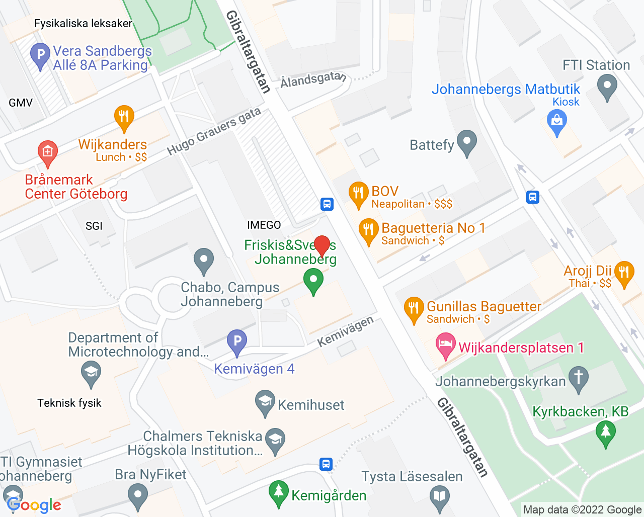 Karta till Närhälsan Gibraltargatan vårdcentral, Göteborg