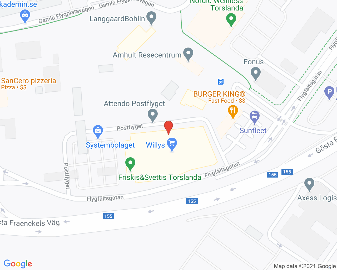 Karta till Folktandvården Torslanda Göteborg, Torslanda