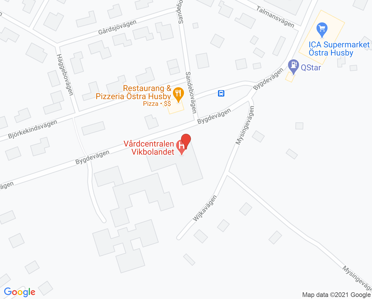 Karta till Barnavårdscentralen, Vårdcentralen Vikbolandet