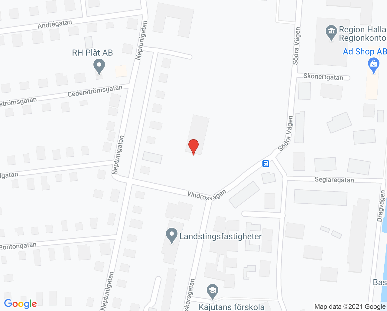 Karta till Avdelning 25 Bup Halmstad