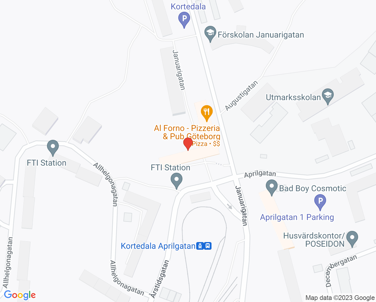 Karta till Nötkärnan Kortedala Vårdcentral och BVC, Kortedala