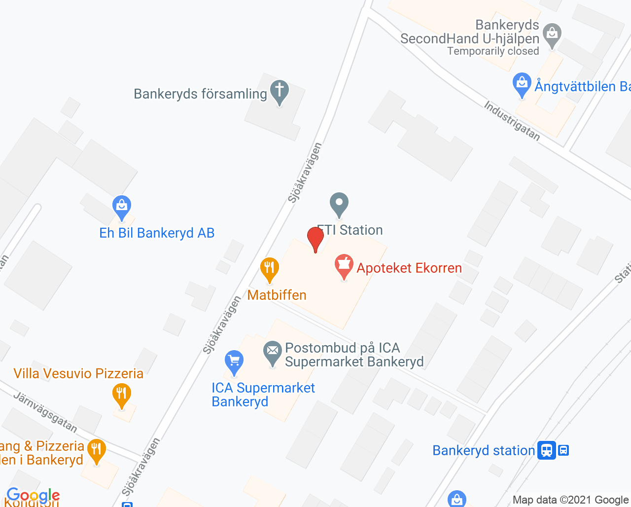 Karta till Bra Liv Bankeryd vårdcentral