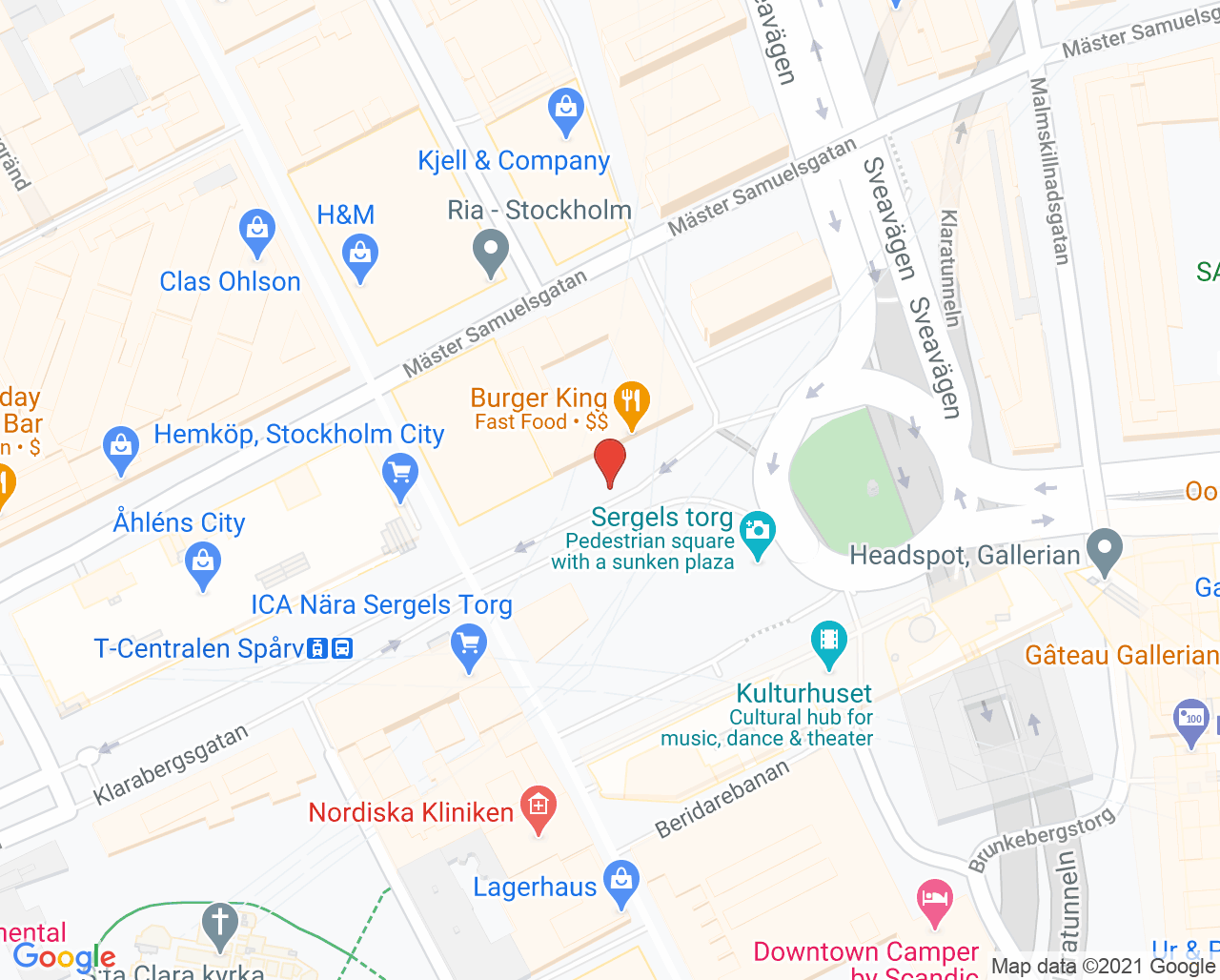 Karta till Synsam Stockholm Sergels Torg