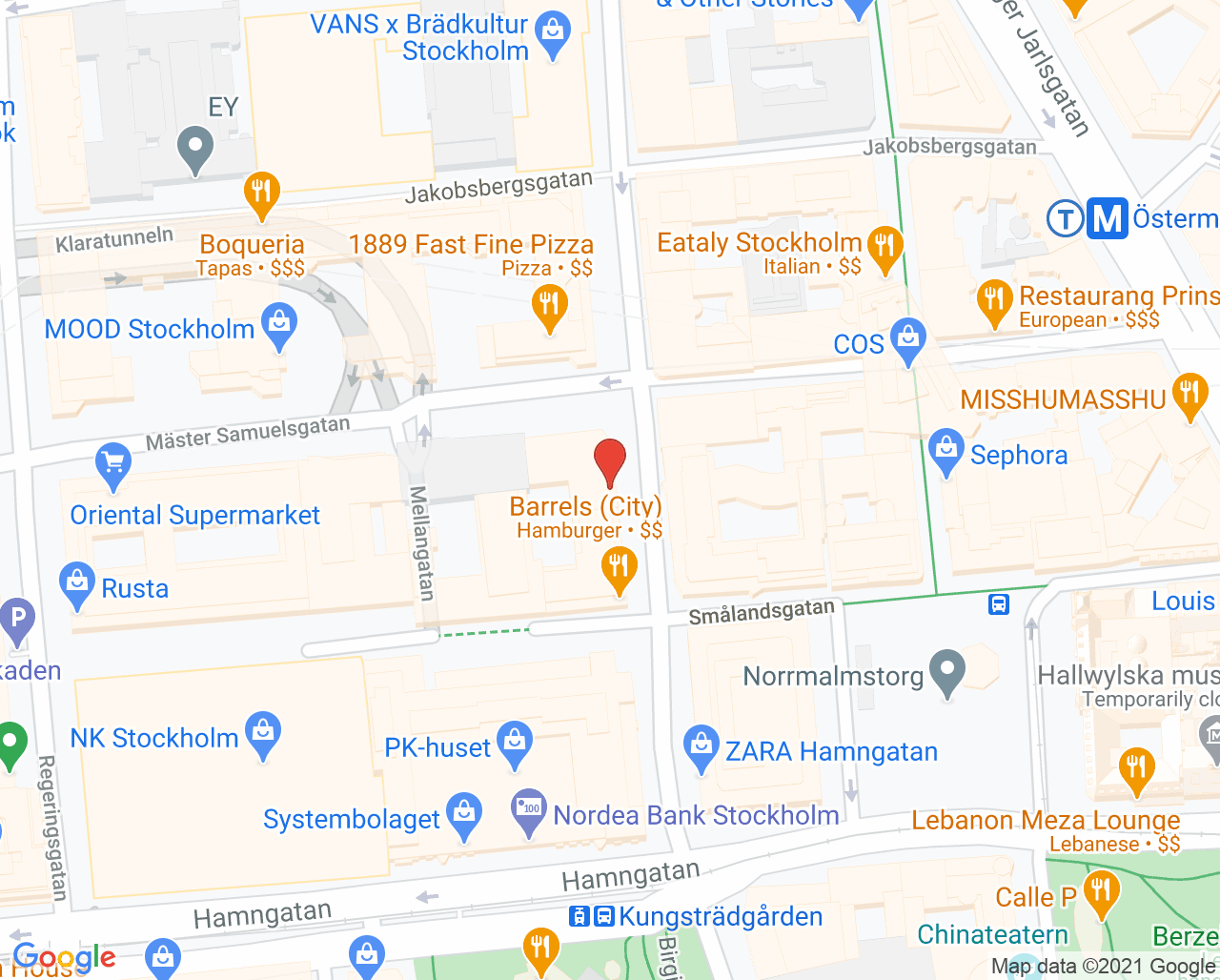 Karta till Agilokliniken Norrlandsgatan