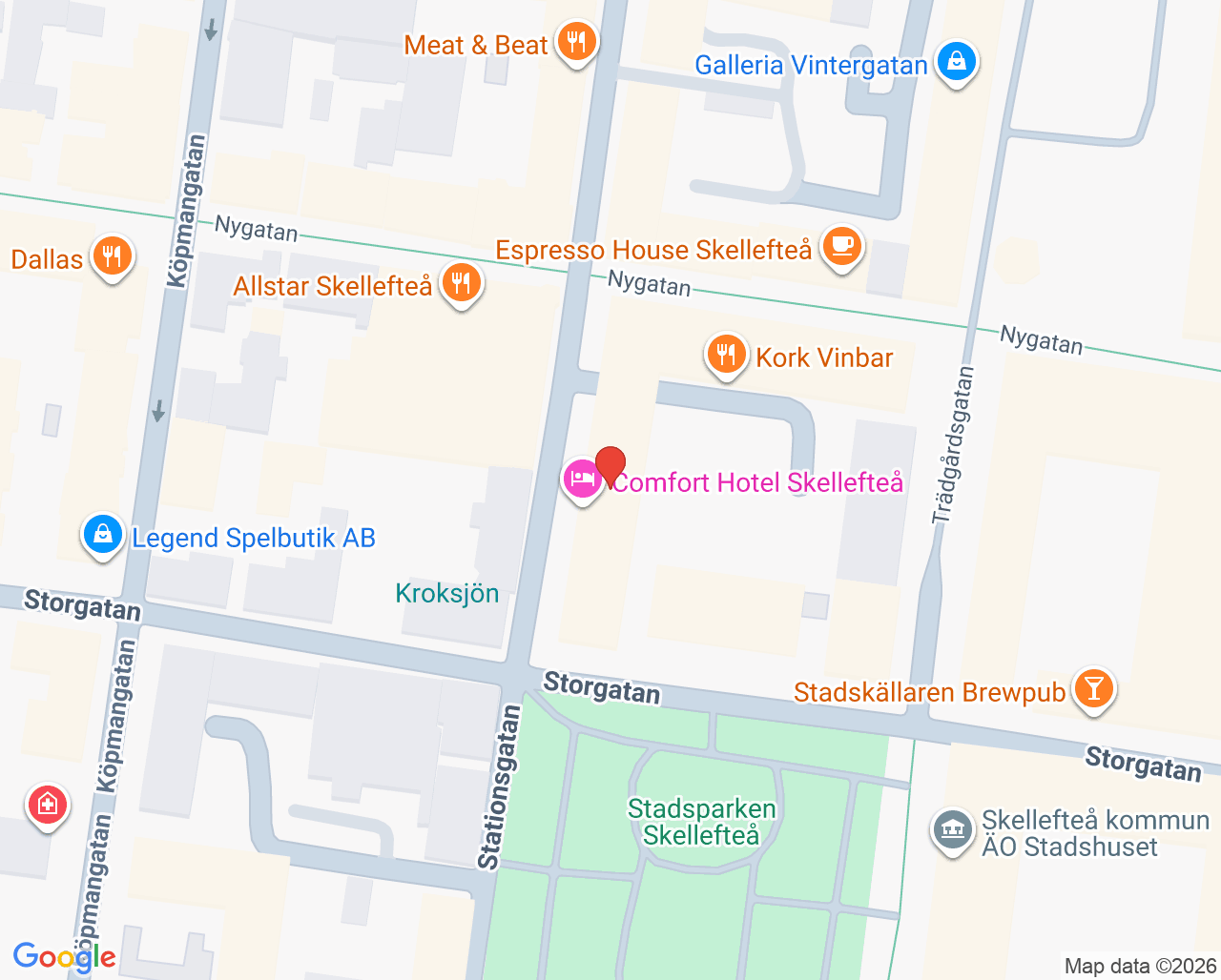 Karta till Medicinsk mottagning Skellefteå