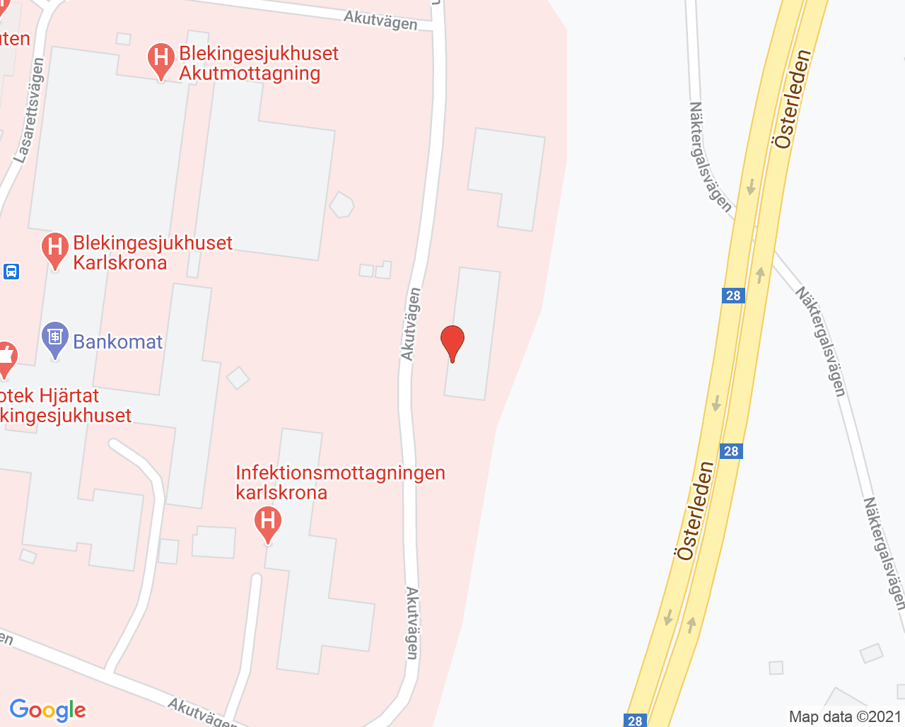 Karta till Klinisk mikrobiologi, Karlskrona
