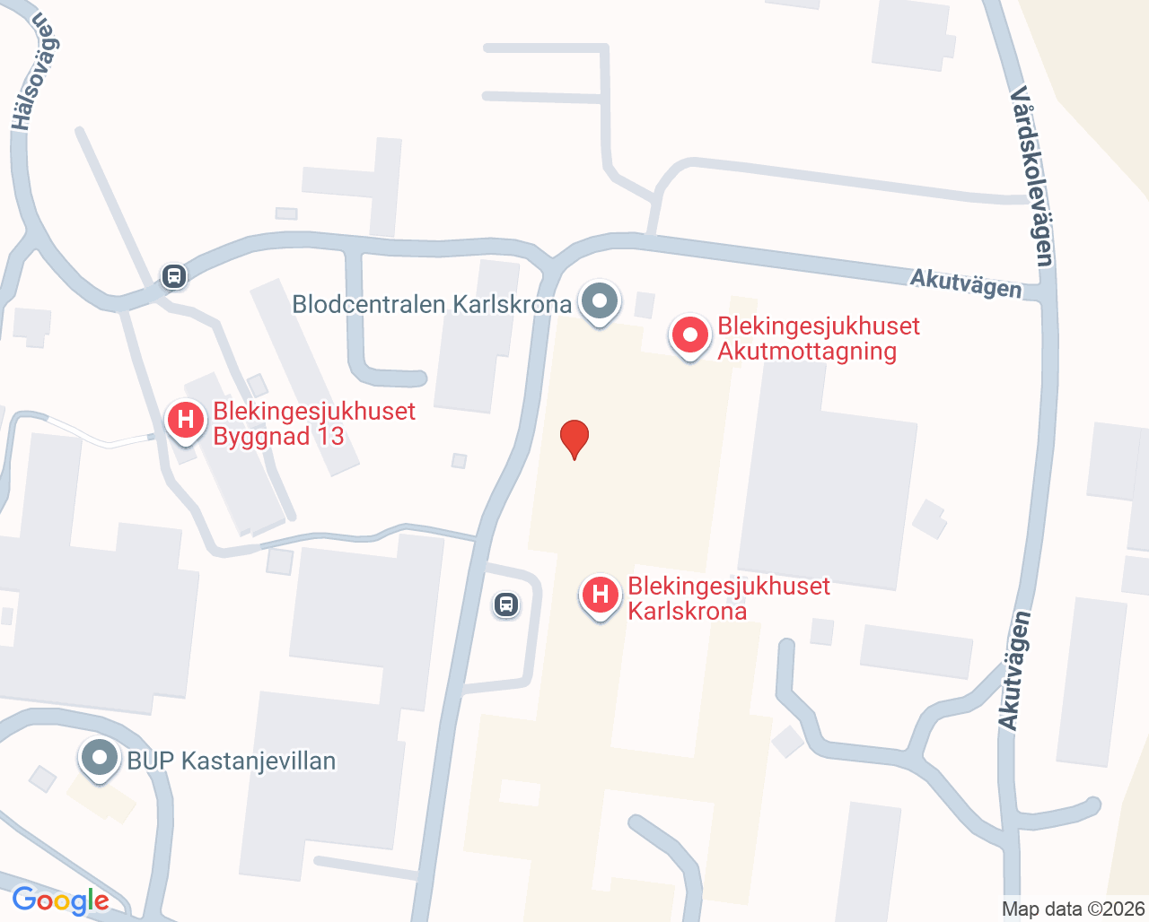 Karta till Anestesimottagning Karlskrona