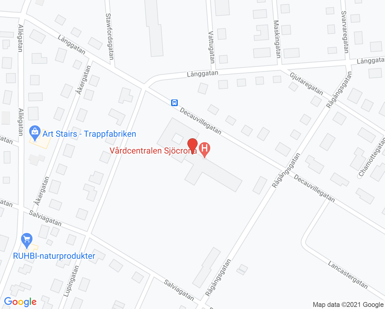 Karta till Vårdcentralen Sjöcrona, Höganäs