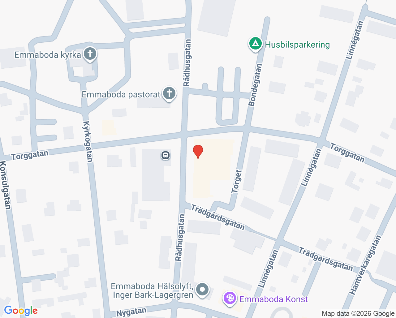Karta till Ungdomsmottagningen Emmaboda