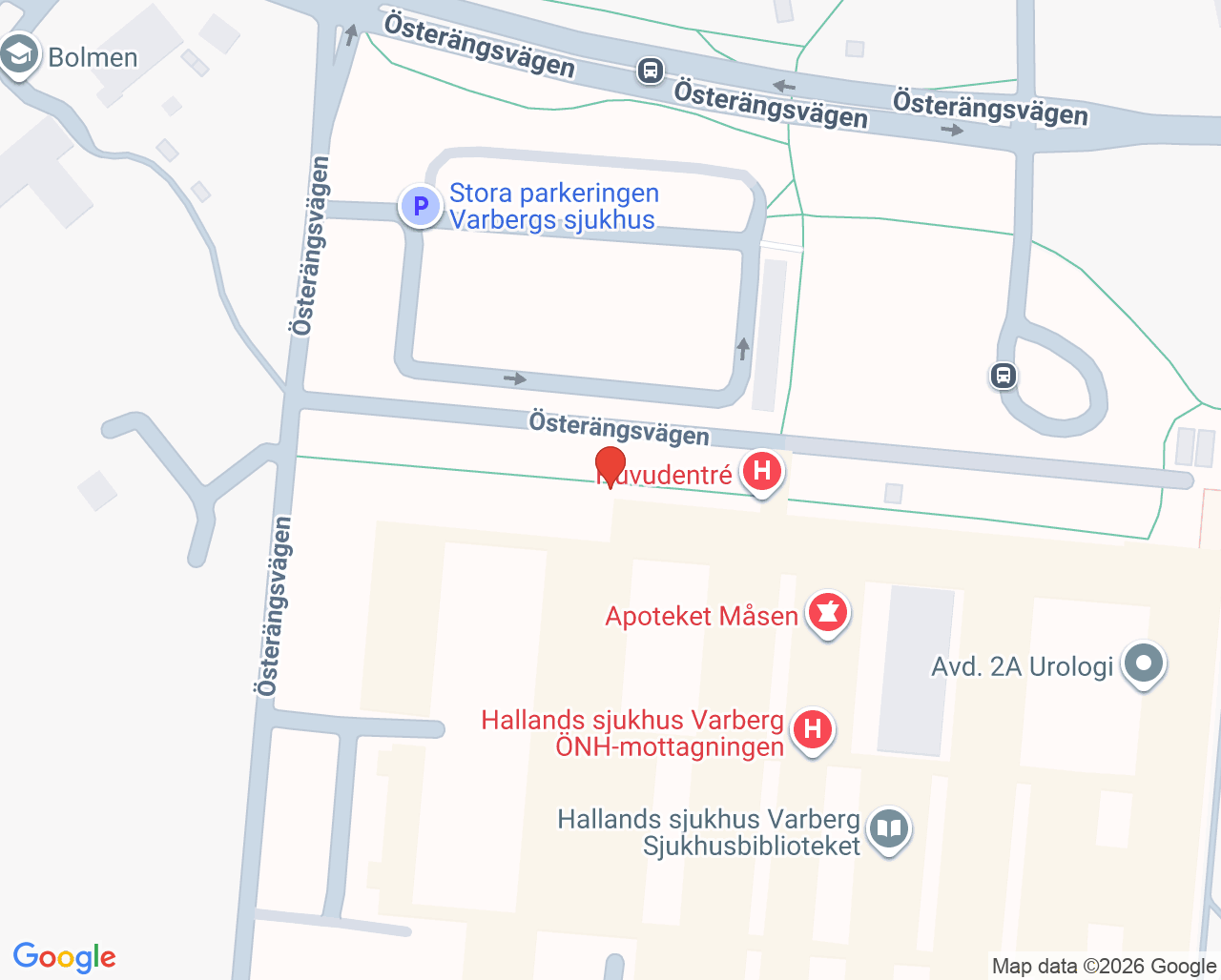 Karta till Avdelning 5A Medicin Hallands sjukhus Varberg