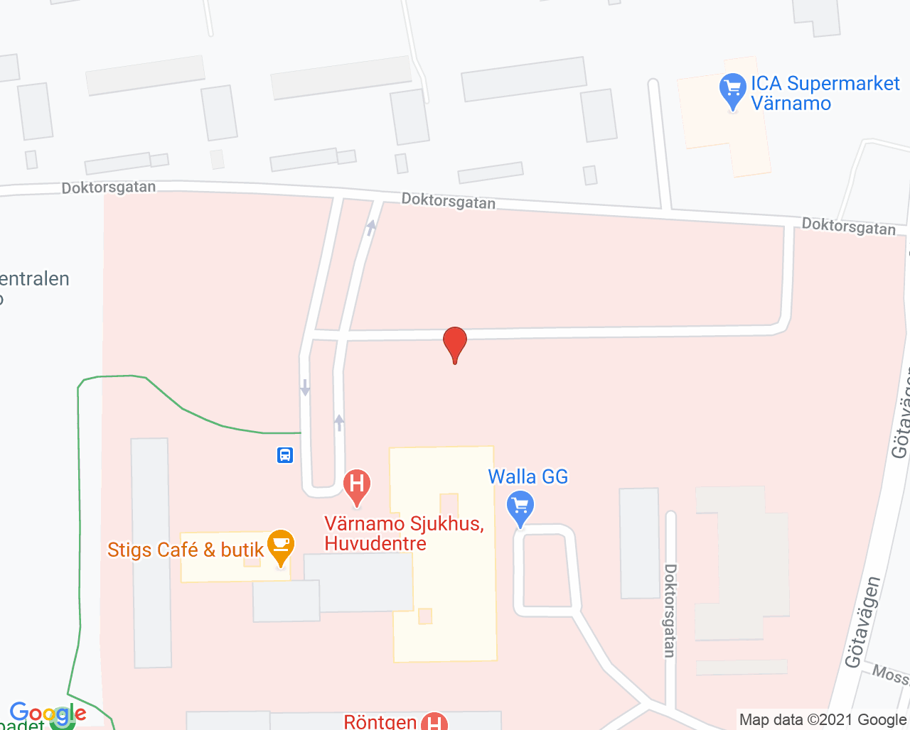 Karta till Klinisk fysiologi Värnamo sjukhus