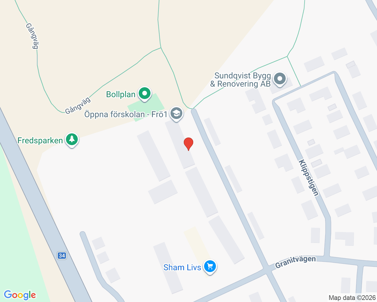 Karta till Barnhälsovårdsmottagningen familjecentralen Hultsfred