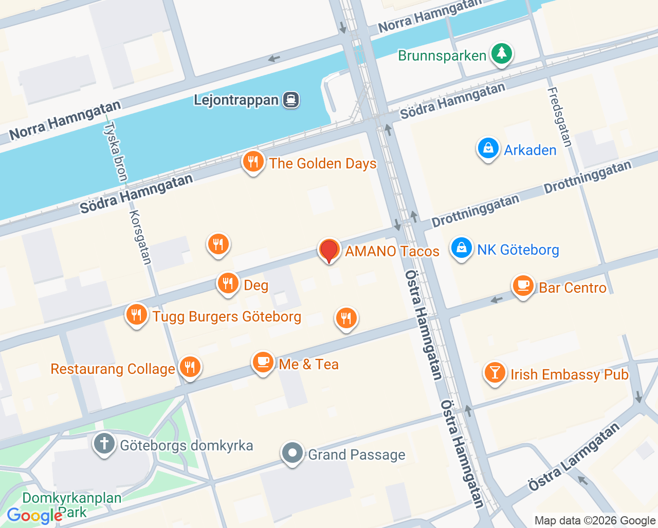 Karta till Nordic Läkarhus, Göteborg