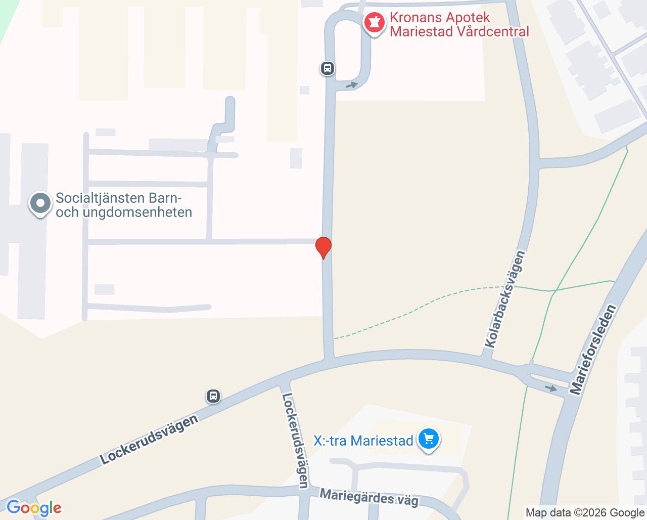 Karta till Mariestad barnmorskemottagning, Mariestad