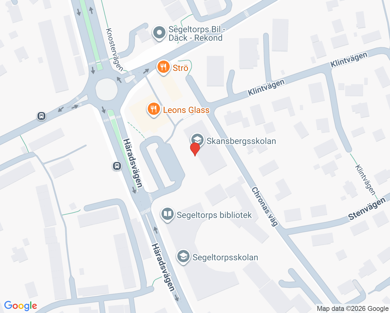 Karta till Segeltorps vårdcentral