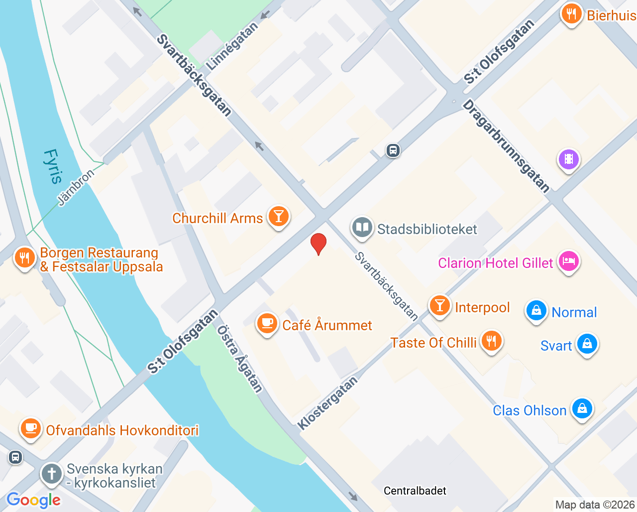 Karta till City Tandvård Kathrine Shoar, Uppsala