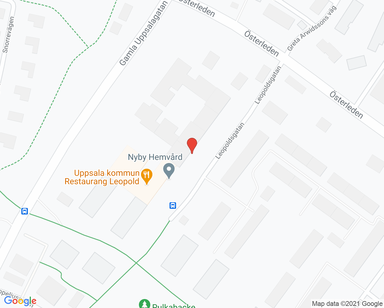 Karta till Mitras medicinska fotvård, Uppsala