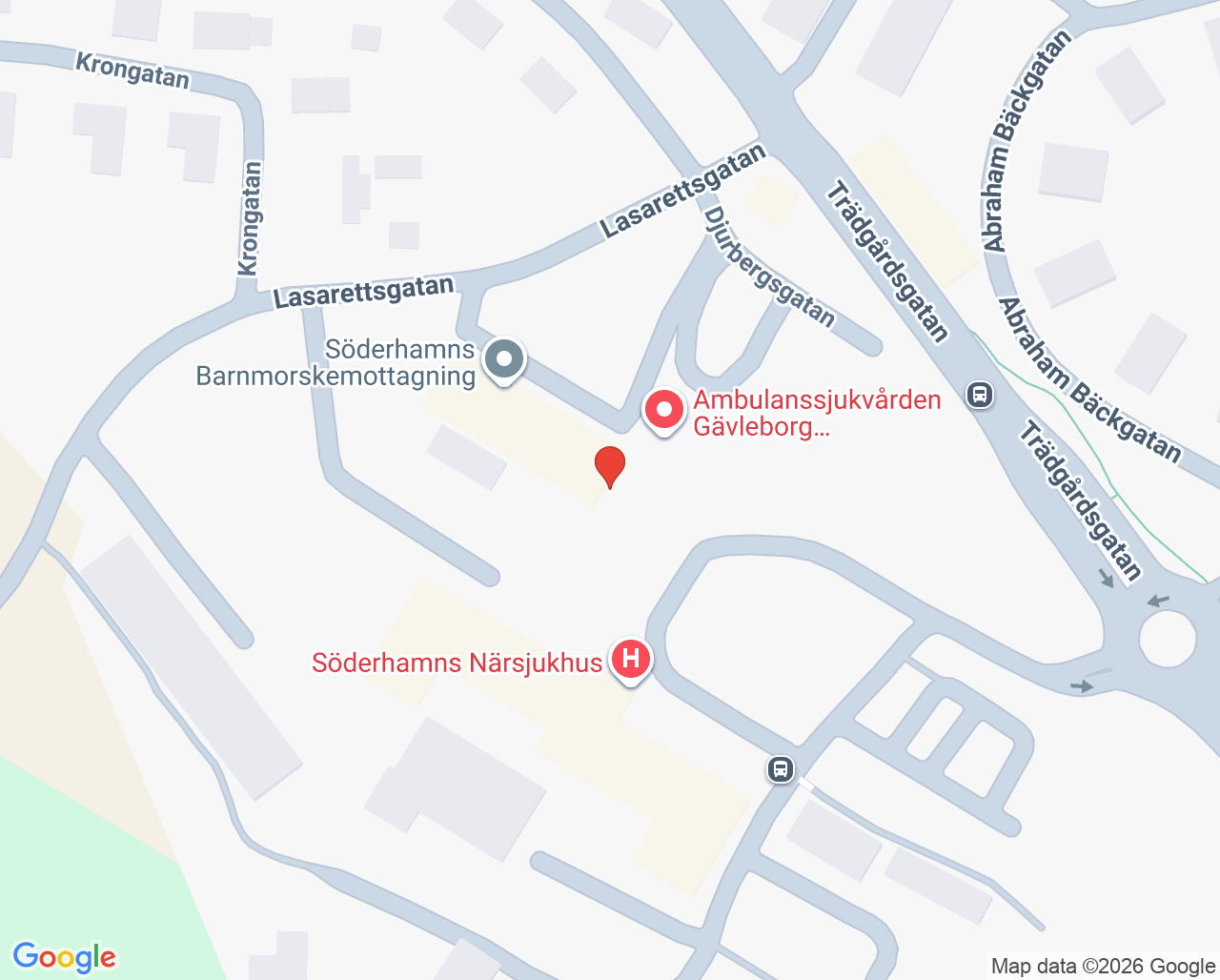 Karta till Barn- och familjehälsa Söderhamn