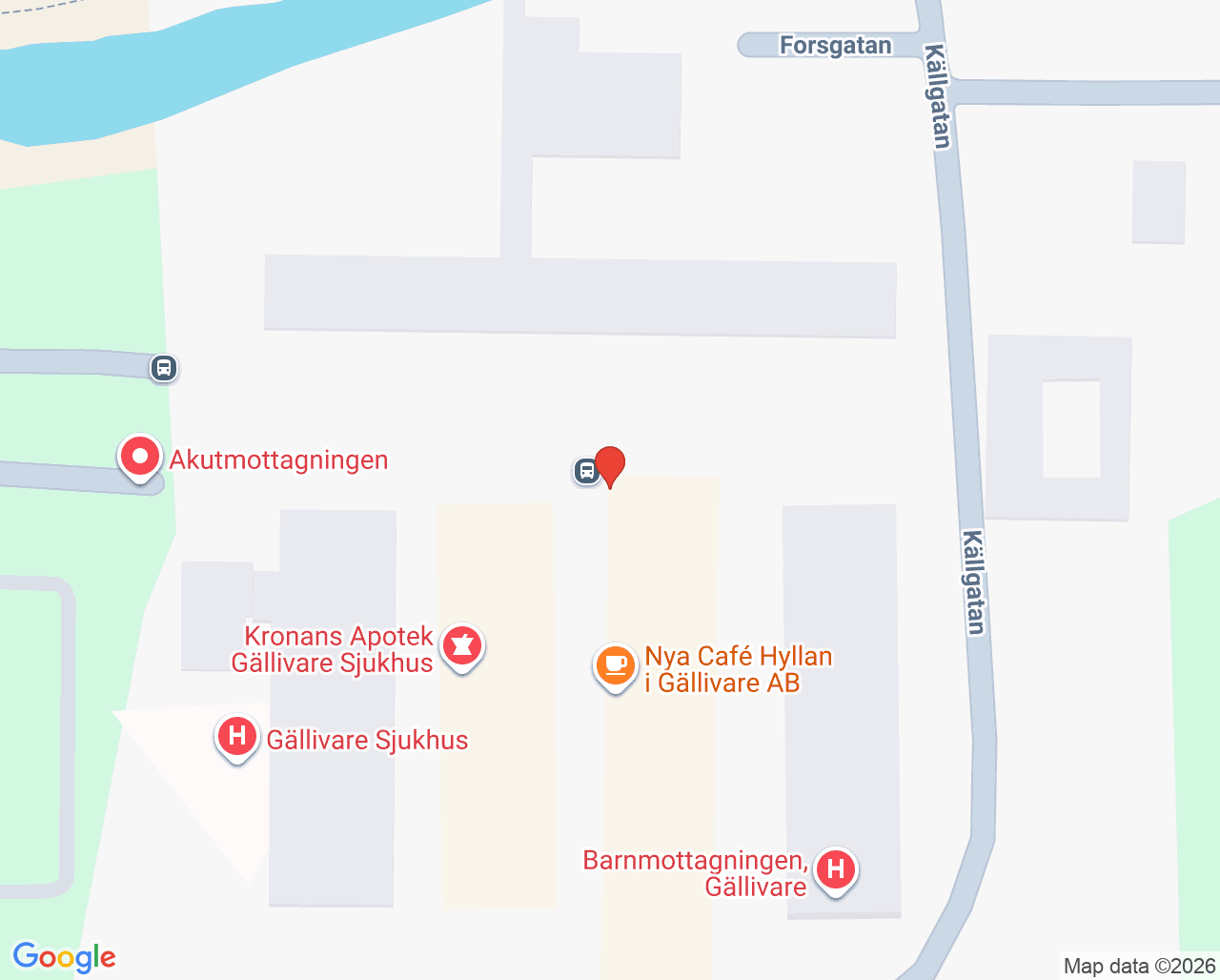 Karta till Gällivare Sjukhus, Gällivare