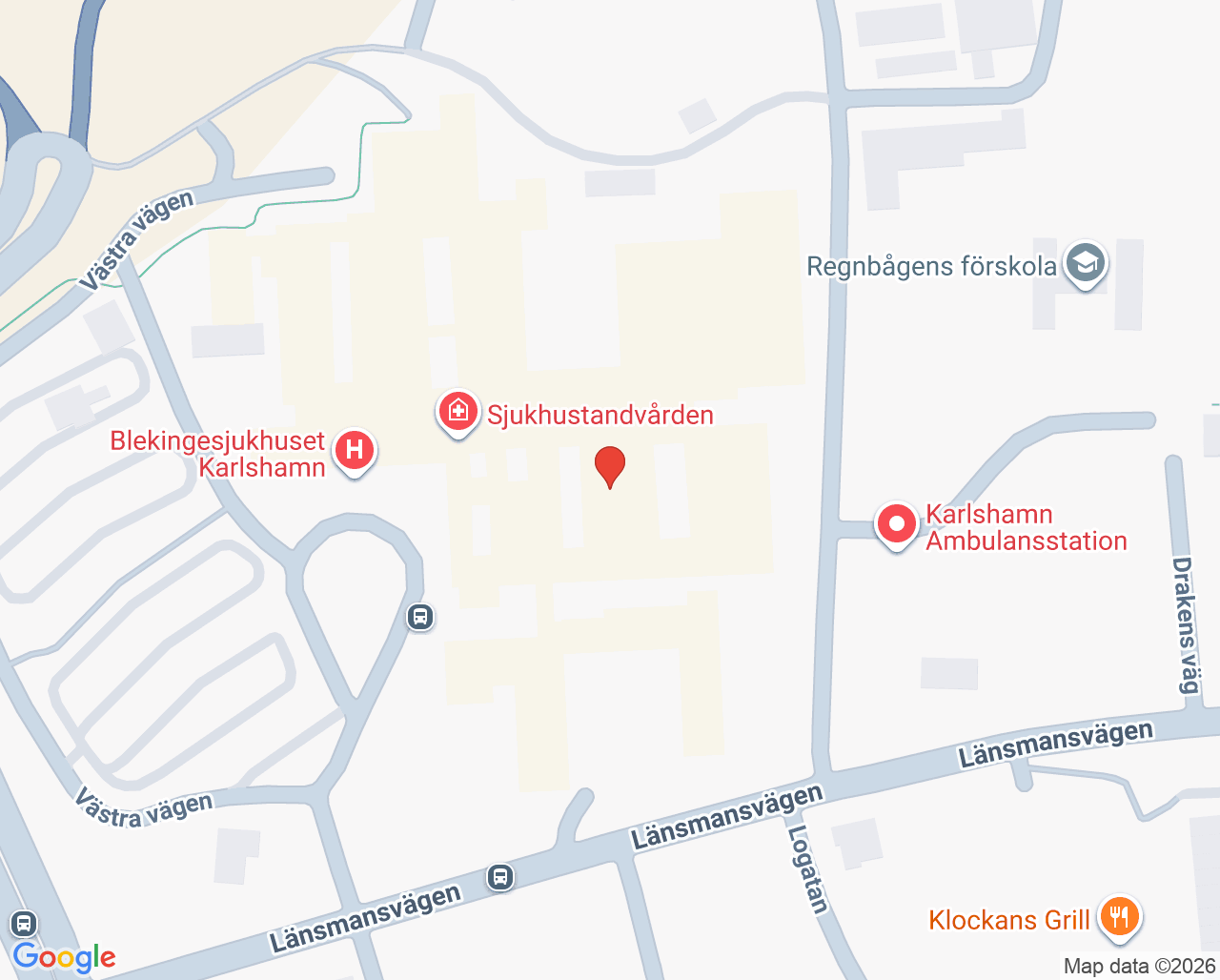 Karta till Arbetsterapimottagning Karlshamn