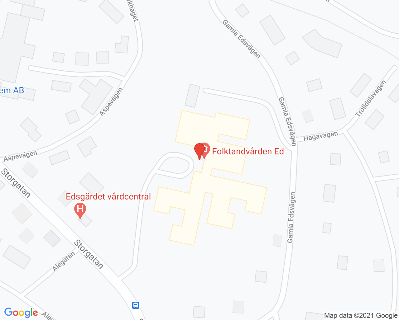 Karta till Närhälsan Dals-Ed vårdcentral, Ed