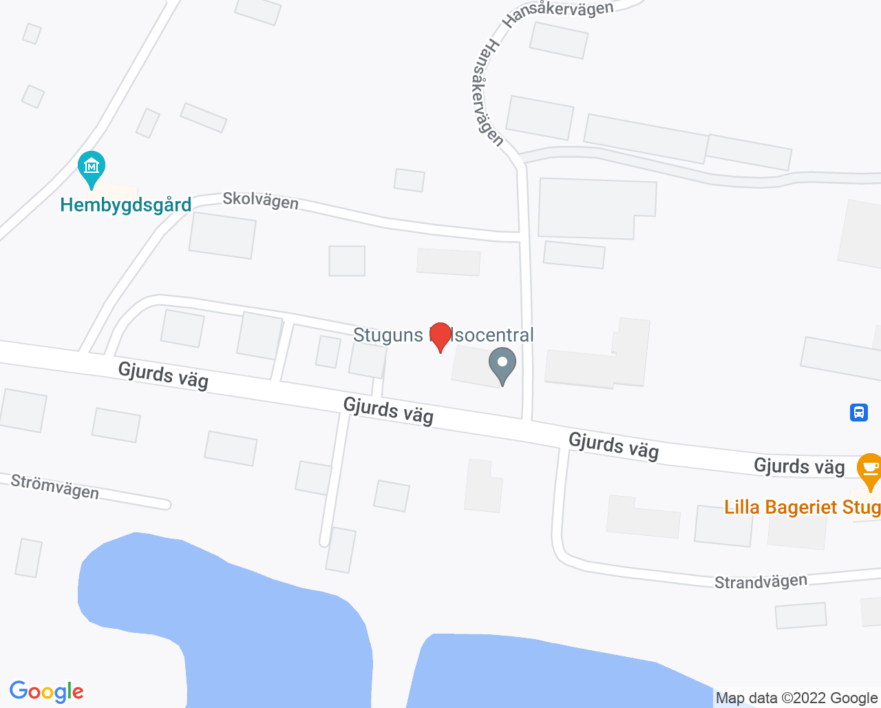 Karta till Stuguns hälsocentral
