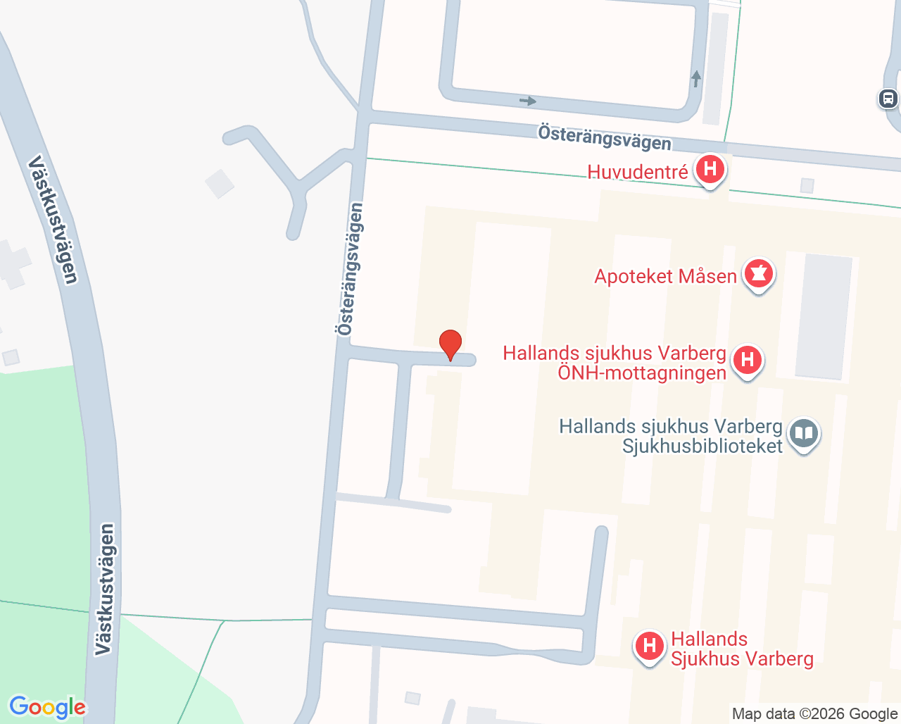 Karta till Operationsplanering Hallands sjukhus Kungsbacka-Varberg