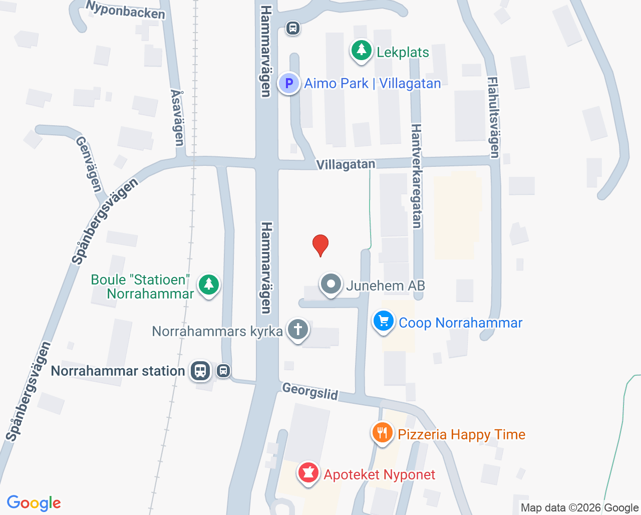 Karta till Kvinnohälsovården Norrahammar