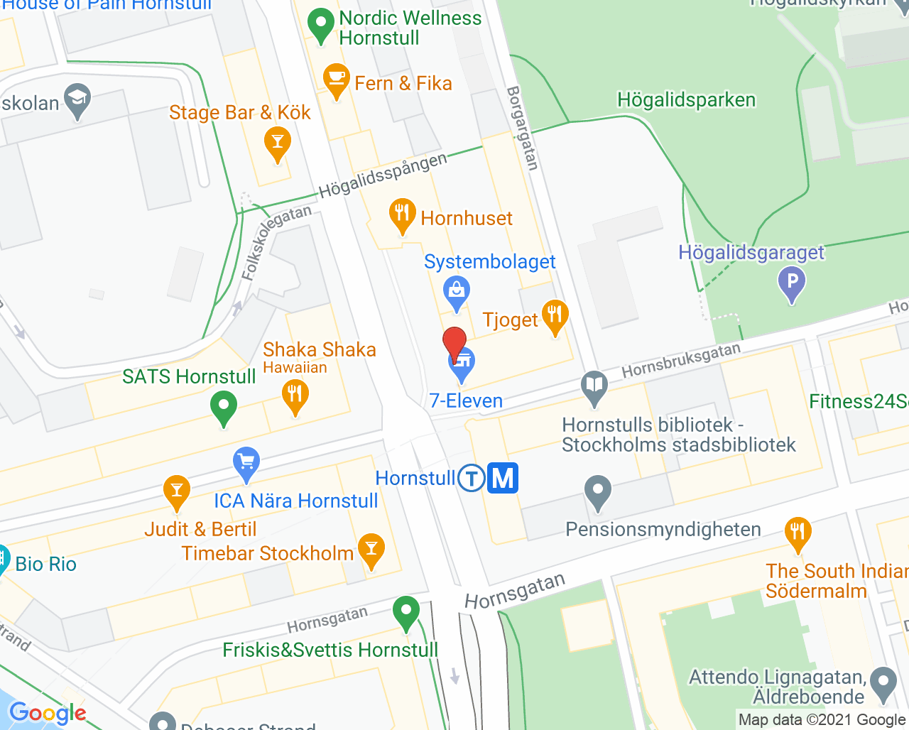 Karta till Synsam Stockholm Hornstull