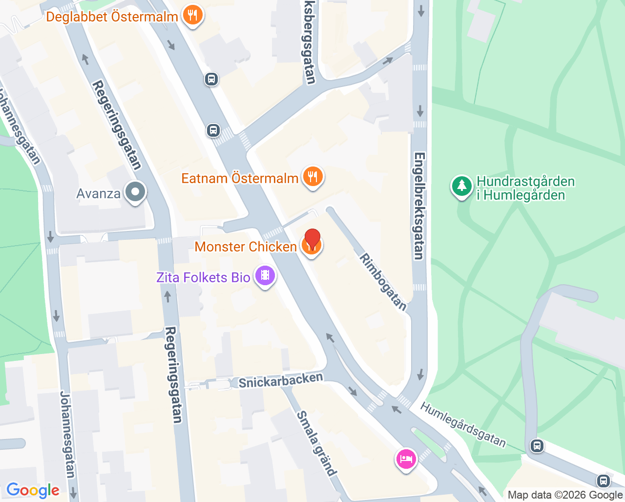 Karta till RitzDental, Östermalm
